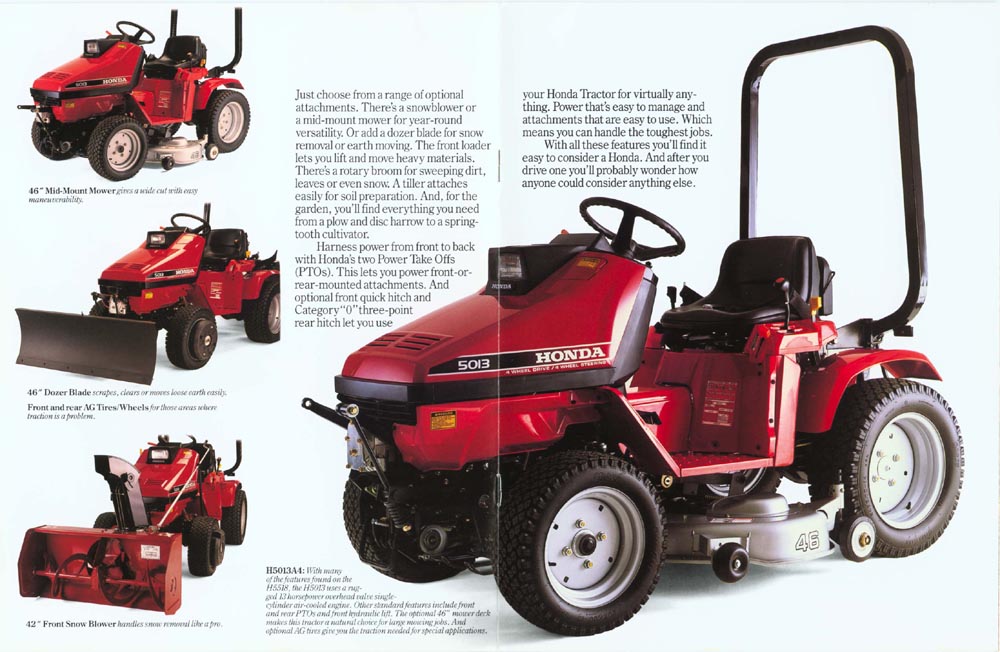 Factory Original Honda H5518 & H5013 Multi-Purpose Tractor Brochure page 3